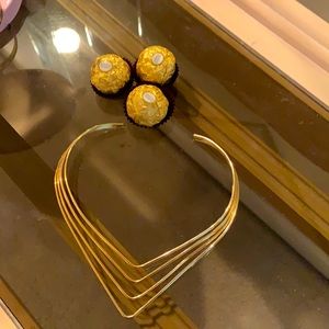 Gold bangle necklace